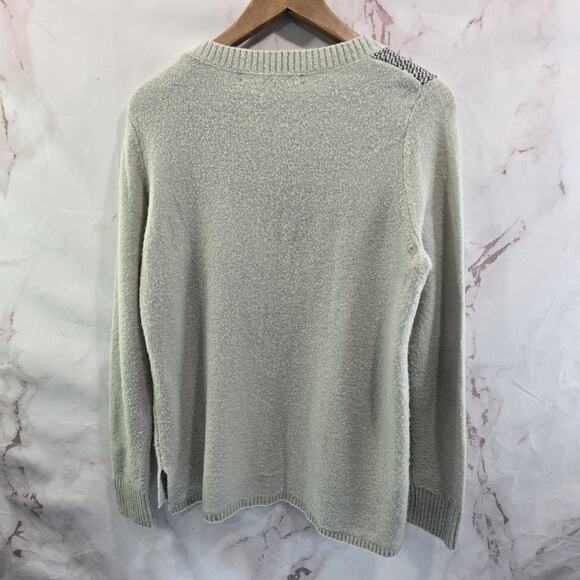 Woolrich Sweater Womens Medium Gray Wool Blend Sheep Lamb Crew Mountain - Picture 5 of 11